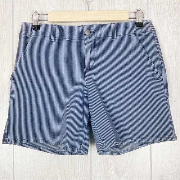 Vince Pants - Vince | Blue & Gray Stripe Cuffed Shorts Size 25